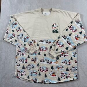 Disney Spirit Jersey Unisex Large Beige Walt Disney World Mickey Mouse Christmas